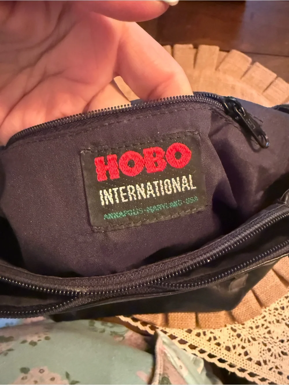 HOBO Black Leather Backpack with Front Flap